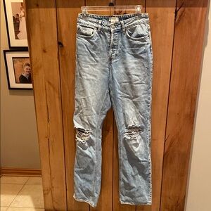 H&M Light Blue Distressed Women Jeans